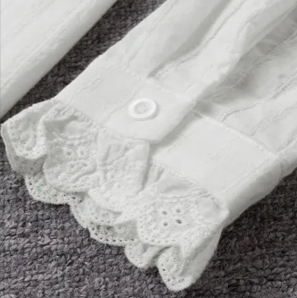 ♥️New stand collar ruffles textured shirt - Picture 6 of 16